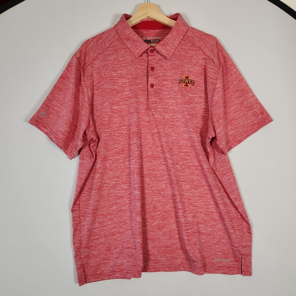 ISU Campus Official Merchandise Red Heather Short Sleeve Polo Adult XL $65
